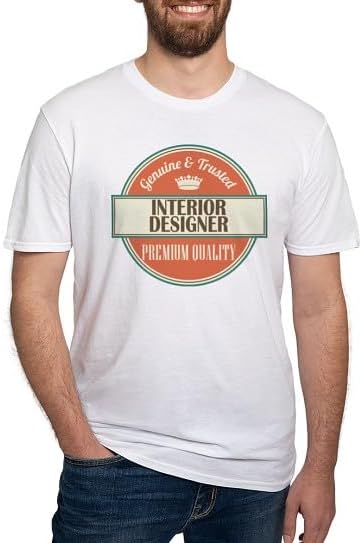 CafePress Interior Designer Vintage Logo Fitted T Shirt Men's Semi-Fitted Classic Cotton T-Shirt - White