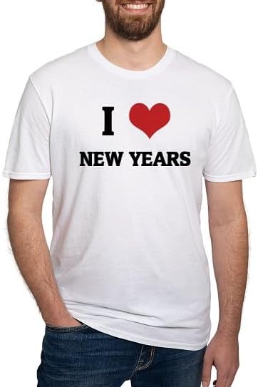 CafePress I Love NEW Years Fitted T Shirt Men's Semi-Fitted Classic Cotton T-Shirt - White