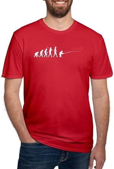 CafePress Fly Fishing Men's Fitted T Shirt (Dark) Men's Semi-Fitted Classic Cotton T-Shirt - Red