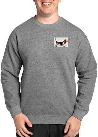 CafePress Bassett Hound Sweatshirt Classic Crew Neck Light Sweatshirt - Graphite Gray