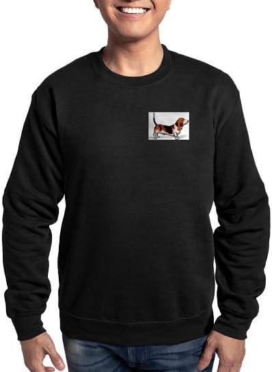 CafePress Bassett Hound Sweatshirt Classic Crew Neck Light Sweatshirt - Black