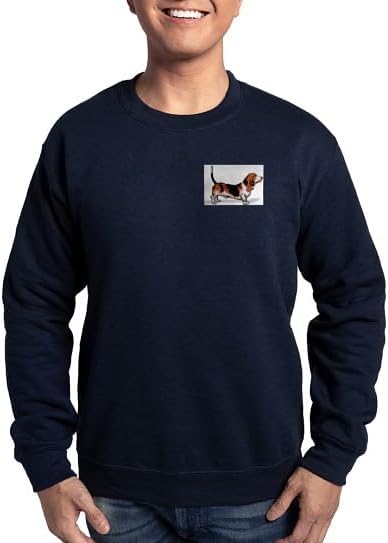 CafePress Bassett Hound Sweatshirt Classic Crew Neck Light Sweatshirt - Navy