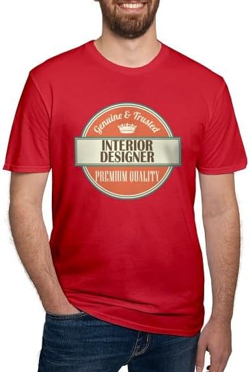 CafePress Interior Designer Vintage Logo Fitted T Shirt Men's Semi-Fitted Classic Cotton T-Shirt - Red