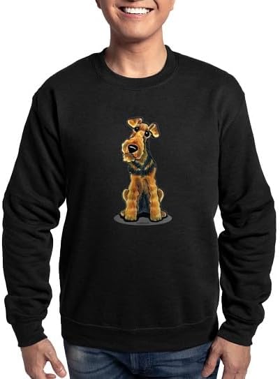 CafePress Airedale Welsh Terrier Sweatshirt (Dark) Classic Crew Neck Light Sweatshirt - Black