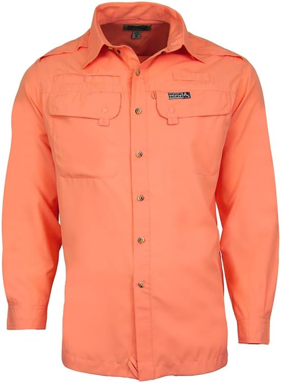 Hook & Tackle® Men's Seacliff 2.0 | Long Sleeve | Vented | UV Sun Protection | Performance Fishing Shirt - Coral