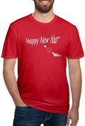 CafePress Happy New Year T Shirt Men's Semi-Fitted Classic Cotton T-Shirt - Red