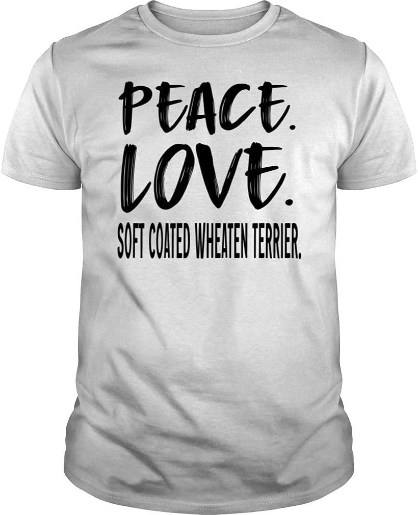 Peace Love Soft Coated Wheaten Terrier Tshirt - Unisex Tee - White