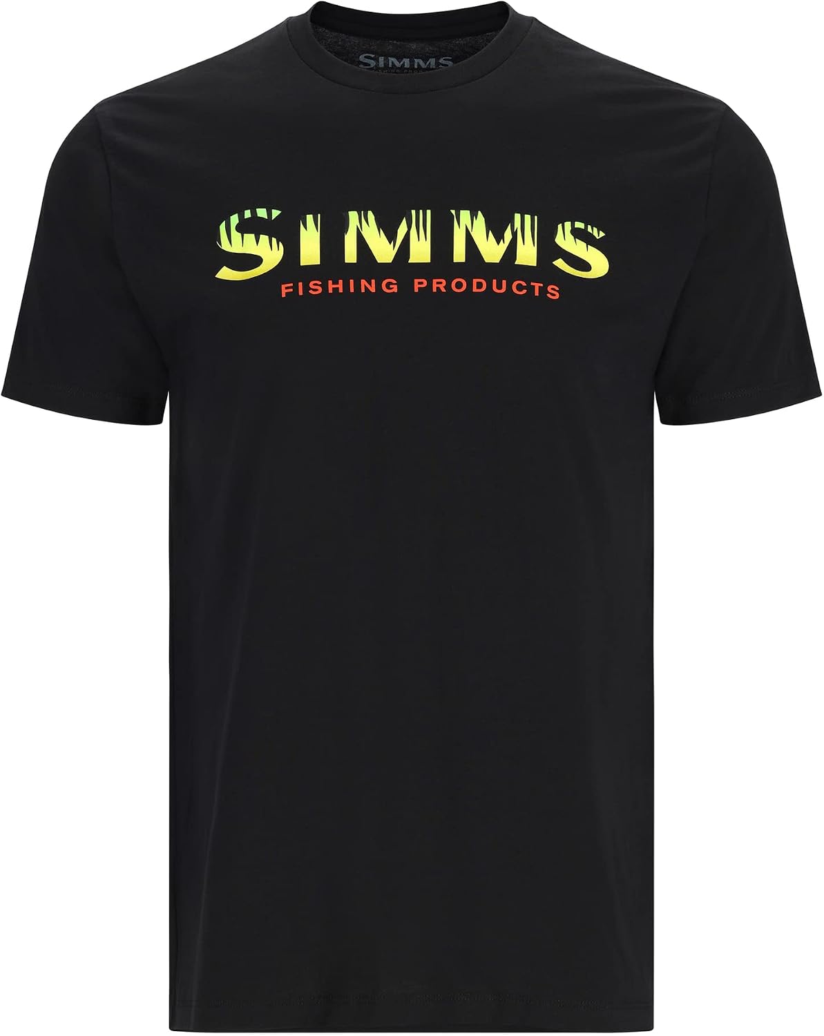 Simms Men's M's Logo T-Shirt - Black - Neon