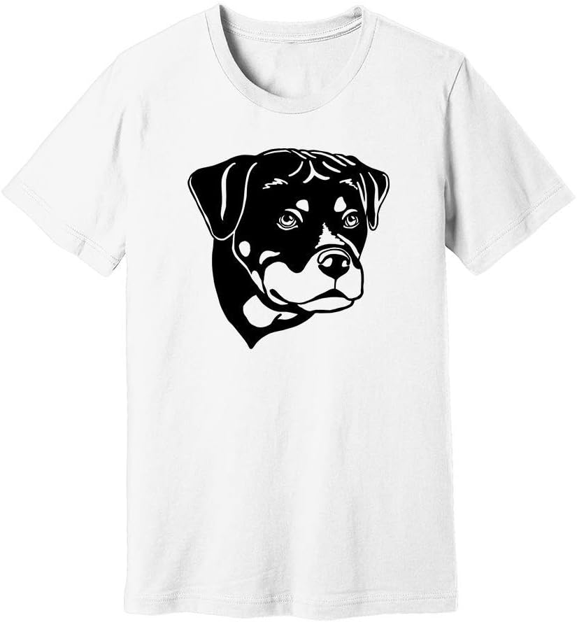 Dogline Unisex Rottweiler Dog Lovers Graphic Tee Shirt - White