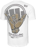 PITBULL - Men's T-Shirt Keep Rolling, Classic Fit Men's Tshirt, Cotton T-Shirts for Men, Comfortable T-Shirt - White
