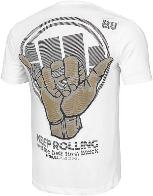 PITBULL - Men's T-Shirt Keep Rolling, Classic Fit Men's Tshirt, Cotton T-Shirts for Men, Comfortable T-Shirt - White