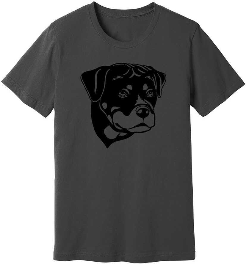Dogline Unisex Rottweiler Dog Lovers Graphic Tee Shirt - Asphalt