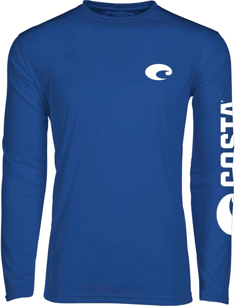 Costa Del Mar Mens Tech Crew Performance Long Sleeve Shirt - Royal Blue