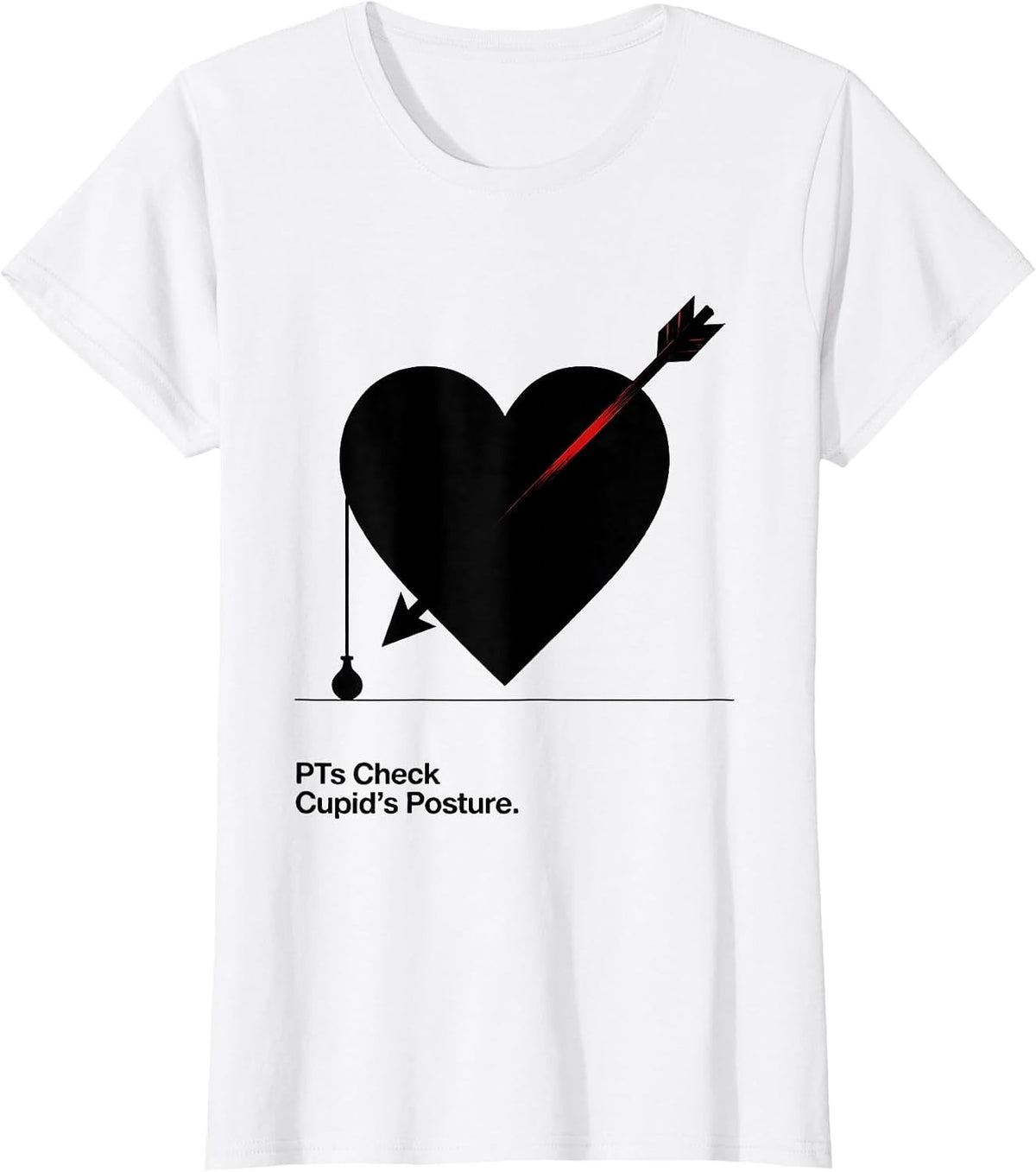 PTs Check Cupid's Posture Funny Physical Therapist Holiday T-Shirt - White