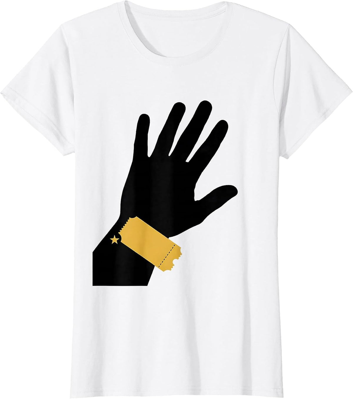 Women's Raised Stop Hand Halloween Police Officer Costume T-Shirt - White