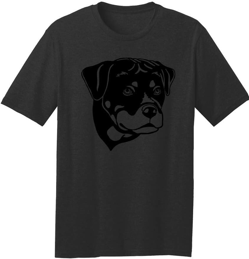 Dogline Mens Rottweiler Dog Lovers Graphic Tee Shirt - Black