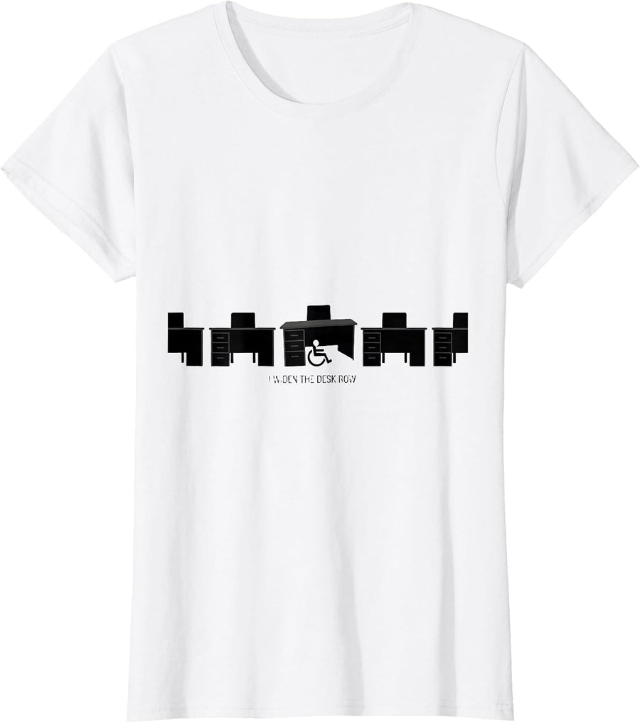 Women's I Widen The Desk Row Funny Special Education Teacher SPED T-Shirt - White