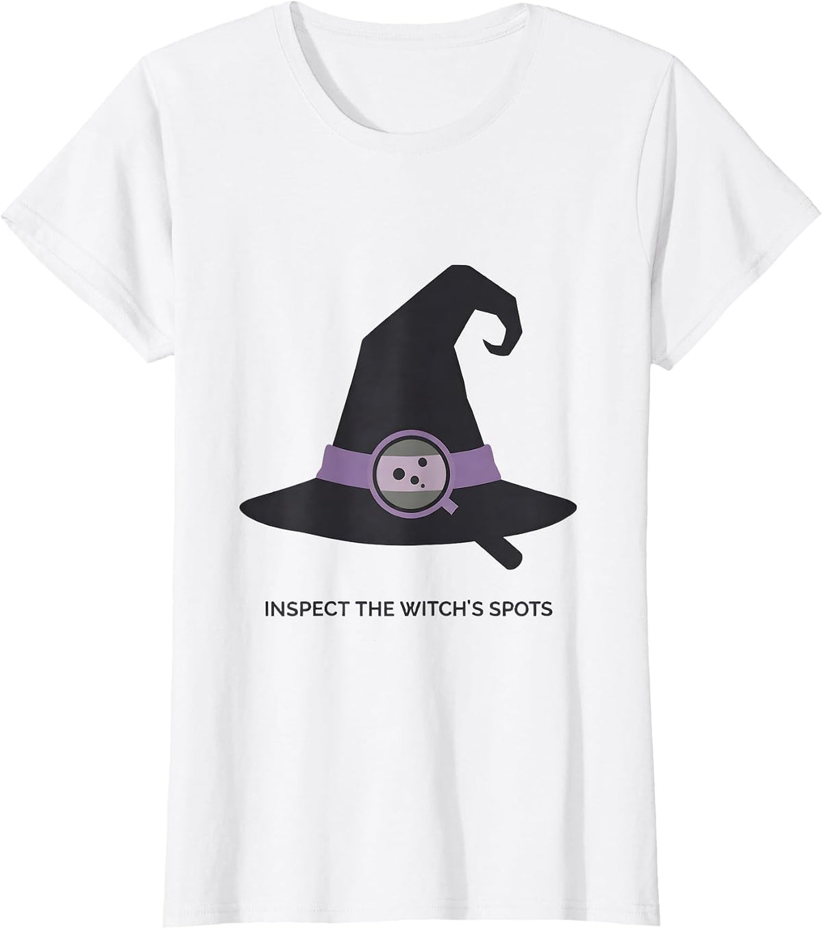 Women's Inspect The Witch's Spots Minimalist Halloween Dermatology T-Shirt - White