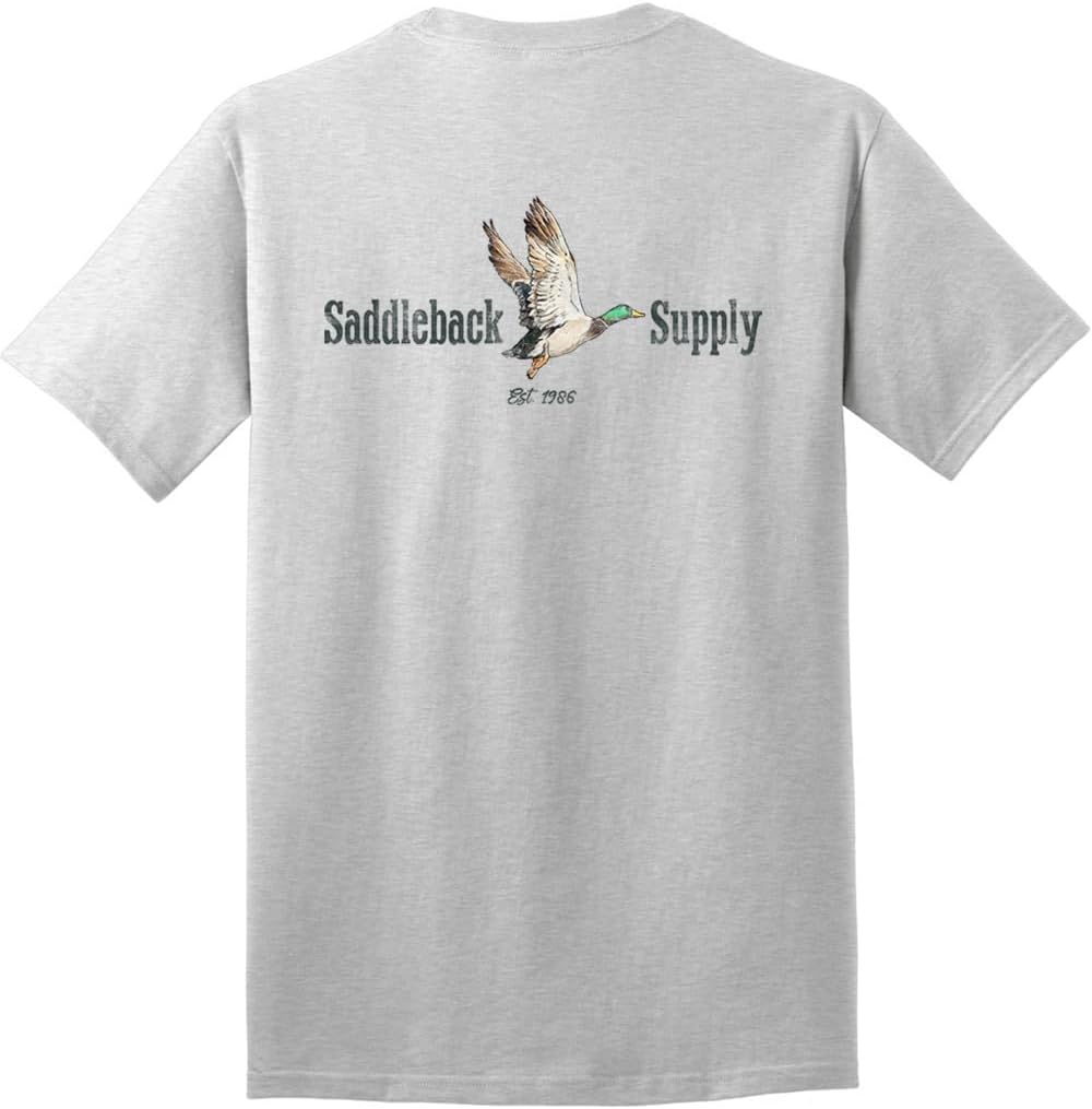 Saddleback Supply Men's Shoot 'Em Logo Heavy Cotton Hunting Tees - Ash \/ Shoot 'Em Logo