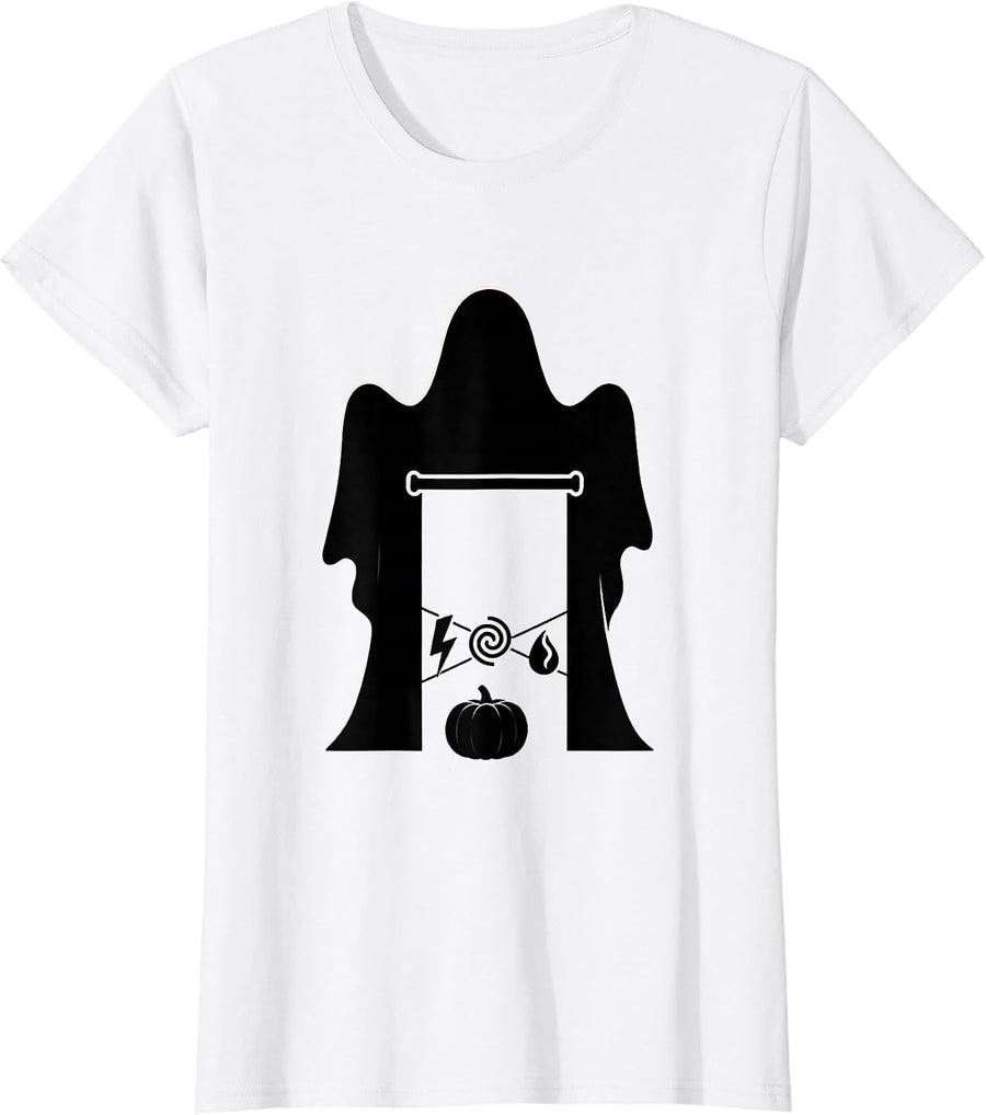 Women's Ghost Gate Halloween School Counselor Mental Health T-Shirt - White