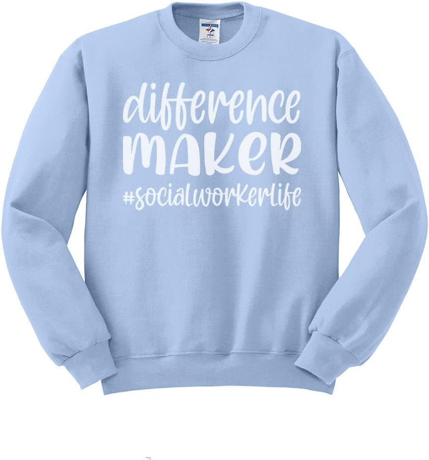 Difference Maker Social Worker Sweatshirt Unisex - Light Blue