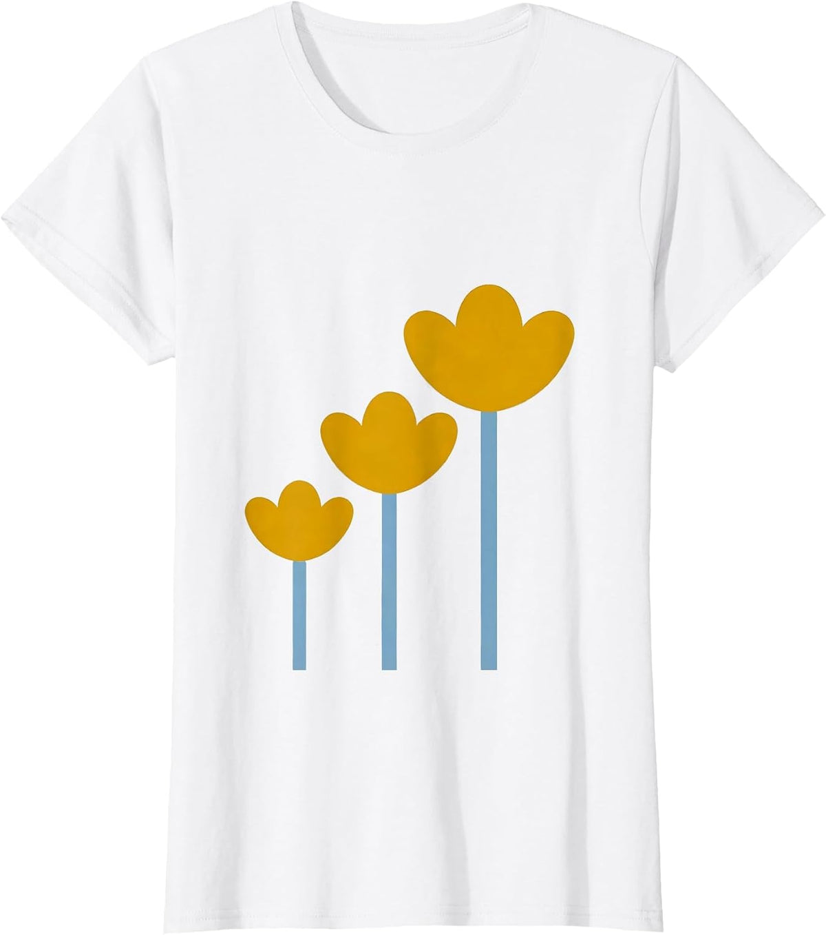 Women's Down Syndrome Awareness Blooming Flowers Design T-Shirt - White