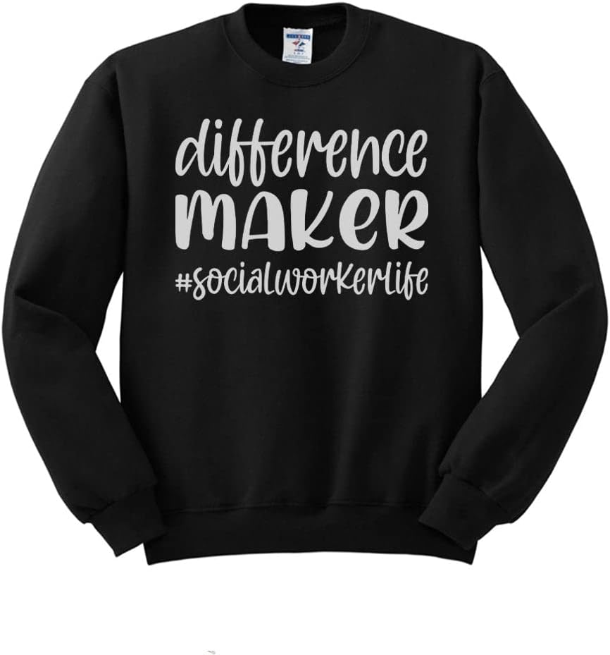 Difference Maker Social Worker Sweatshirt Unisex - Black