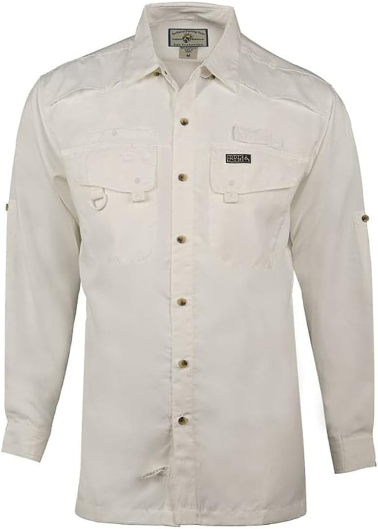 Hook & Tackle® Men's Seacliff 2.0 | Long Sleeve | Vented | UV Sun Protection | Performance Fishing Shirt - White