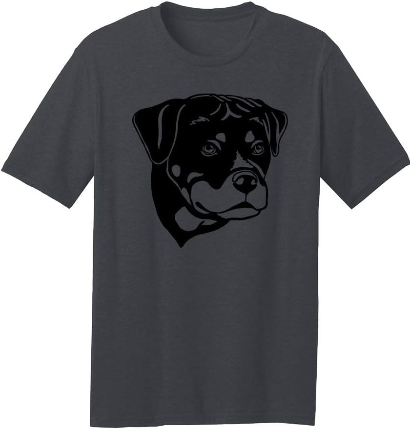 Dogline Mens Rottweiler Dog Lovers Graphic Tee Shirt - Charcoal