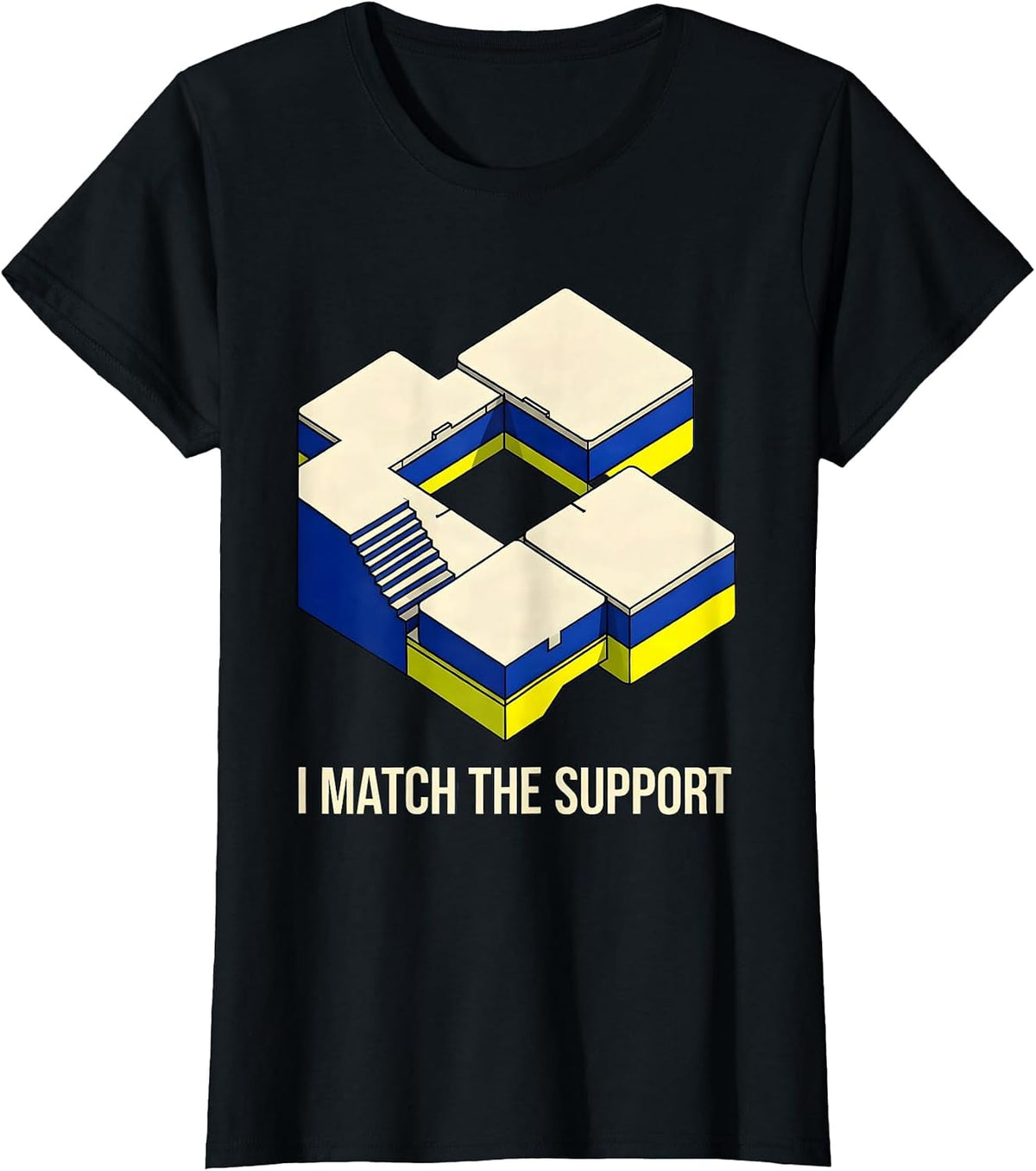 Women's I Match The Support Geometric Special Education Teacher SPED T-Shirt - Black
