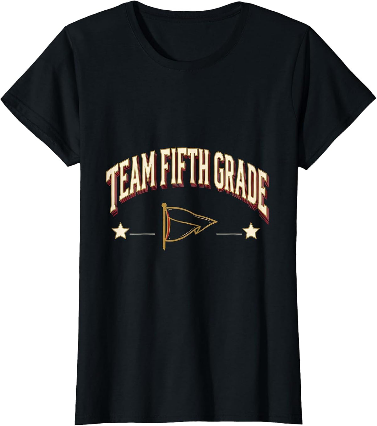 Team Fifth Grade Sign Painter Showcard Back To School T-Shirt - Black