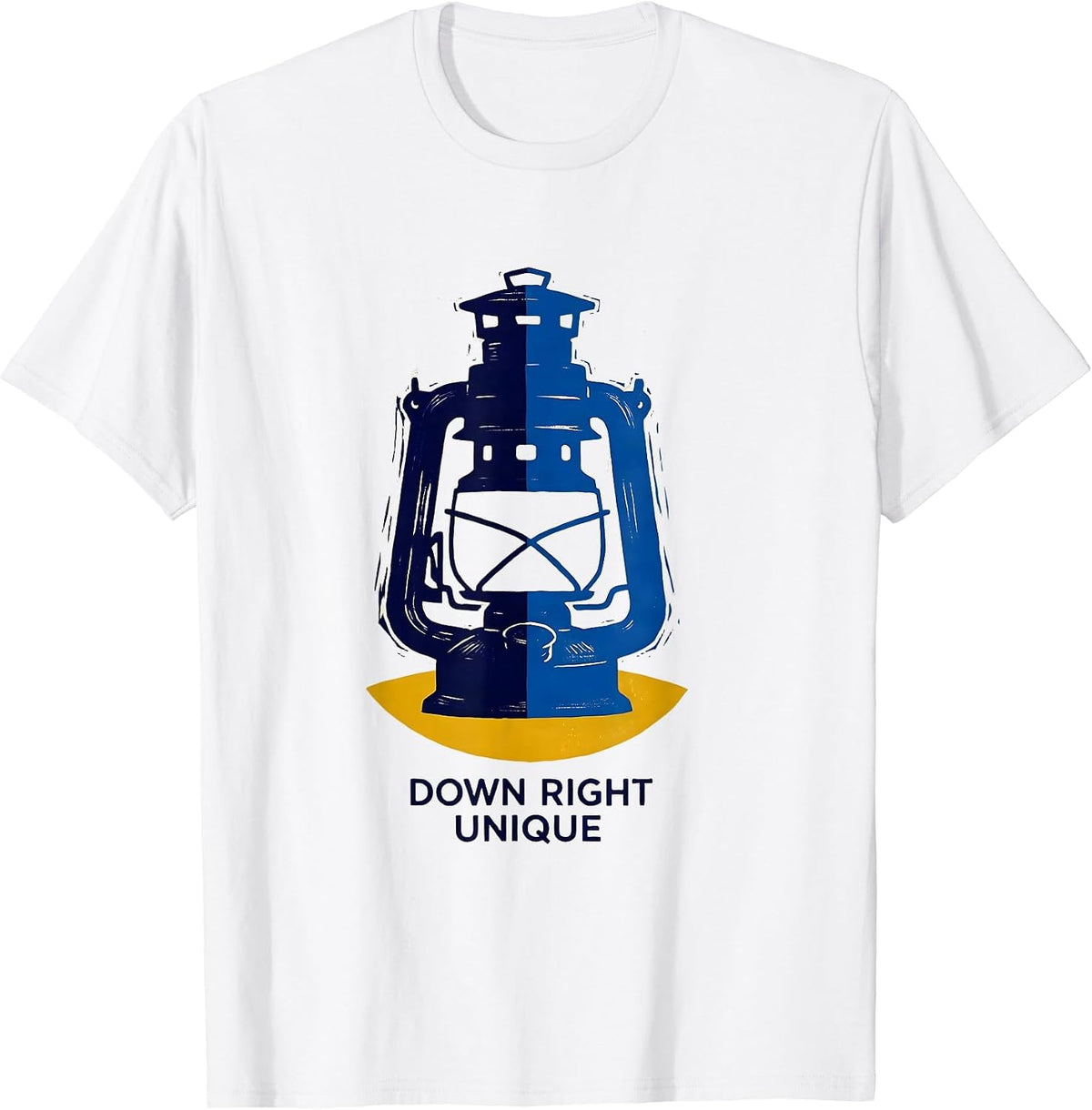 Men's Down Right Unique Linocut Down Syndrome Awareness Family T-Shirt - White
