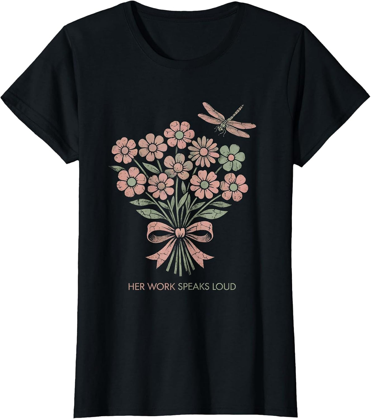 Her Work Speaks Loud Labor Day Design T-Shirt - Black
