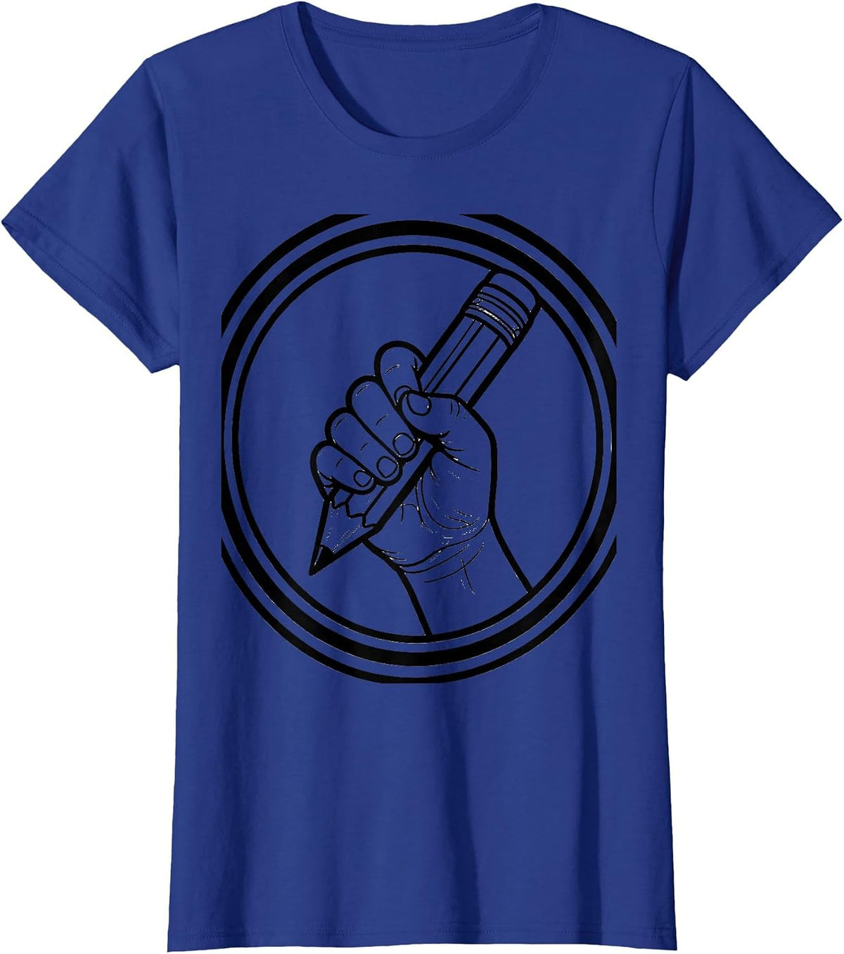 Women's Occupational Therapy Pencil Grip Child Illustration T-Shirt - Royal Blue