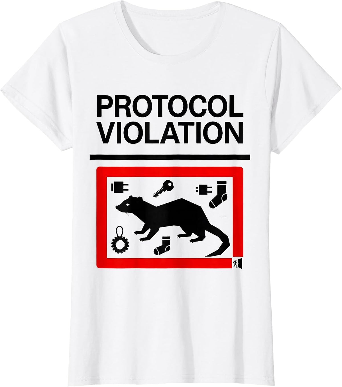 Women's Protocol Violation Ferret Owner Gift Funny Ferret Lover T-Shirt - White