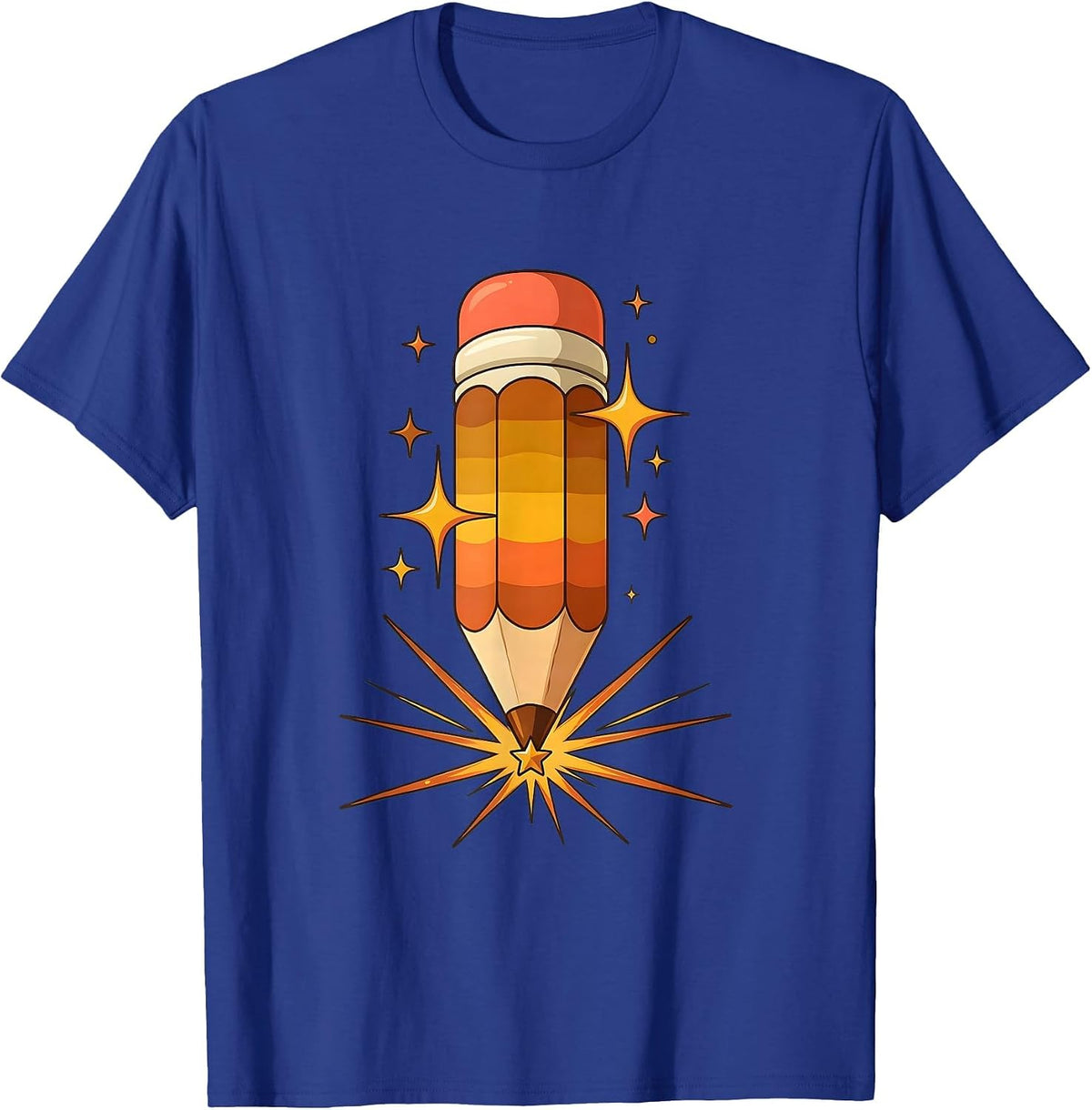 Men's Magical SPED Teacher Pencil Wand Sparkles Design T-Shirt - Royal Blue