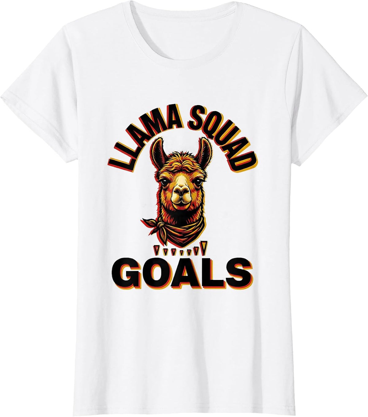 Women's Llama Squad Goals Funny Llama Lover Group Novelty T-Shirt - White