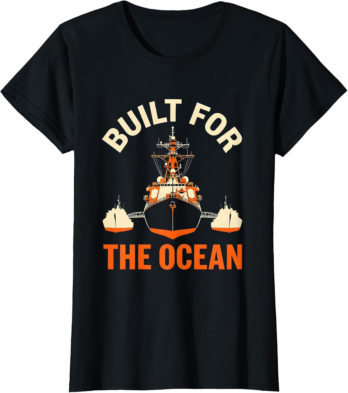 Built for the Ocean Navy Nautical Design T-Shirt - Black