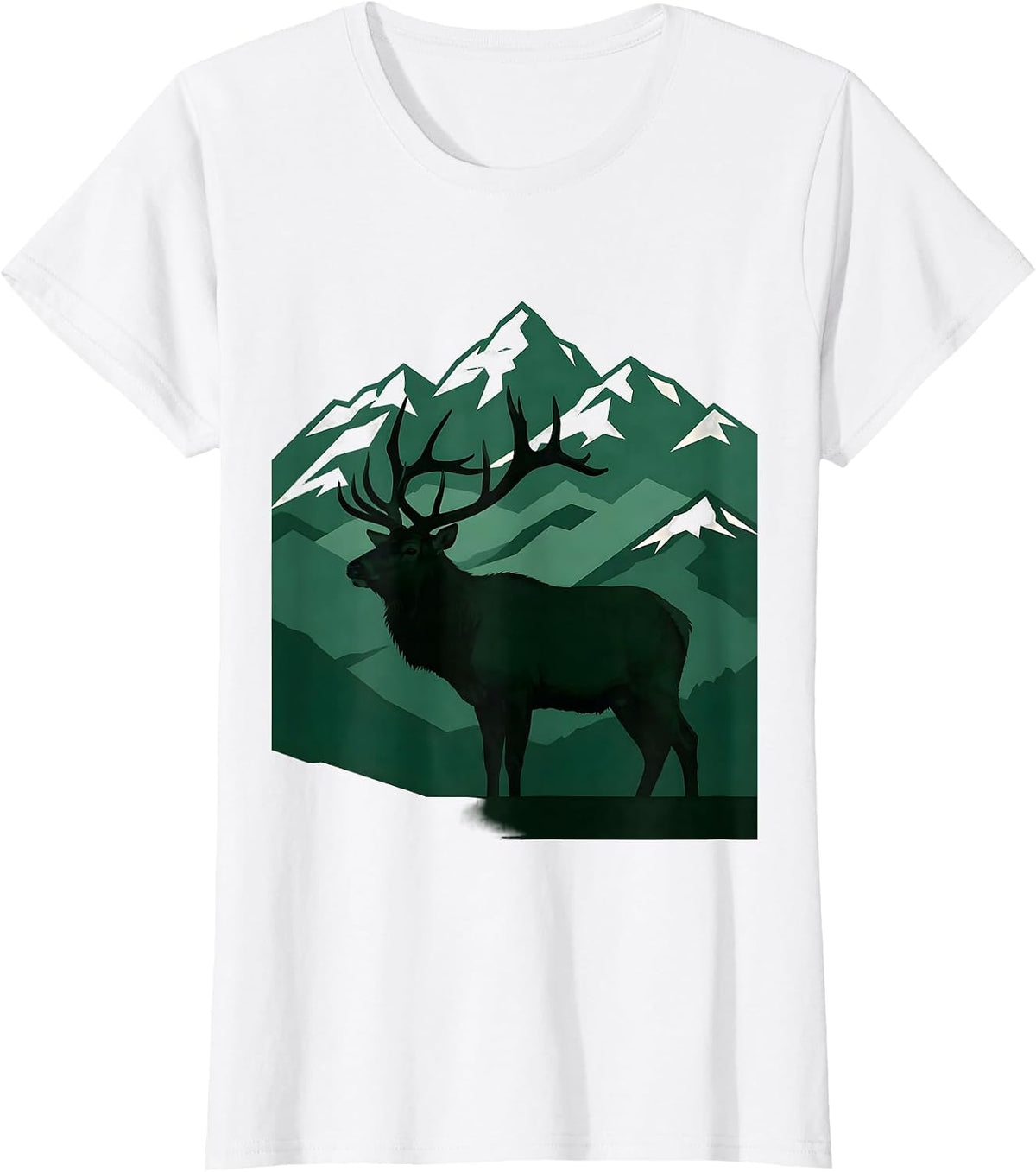 Colorado Elk Rocky Mountain Wilderness Illustration T-Shirt - White