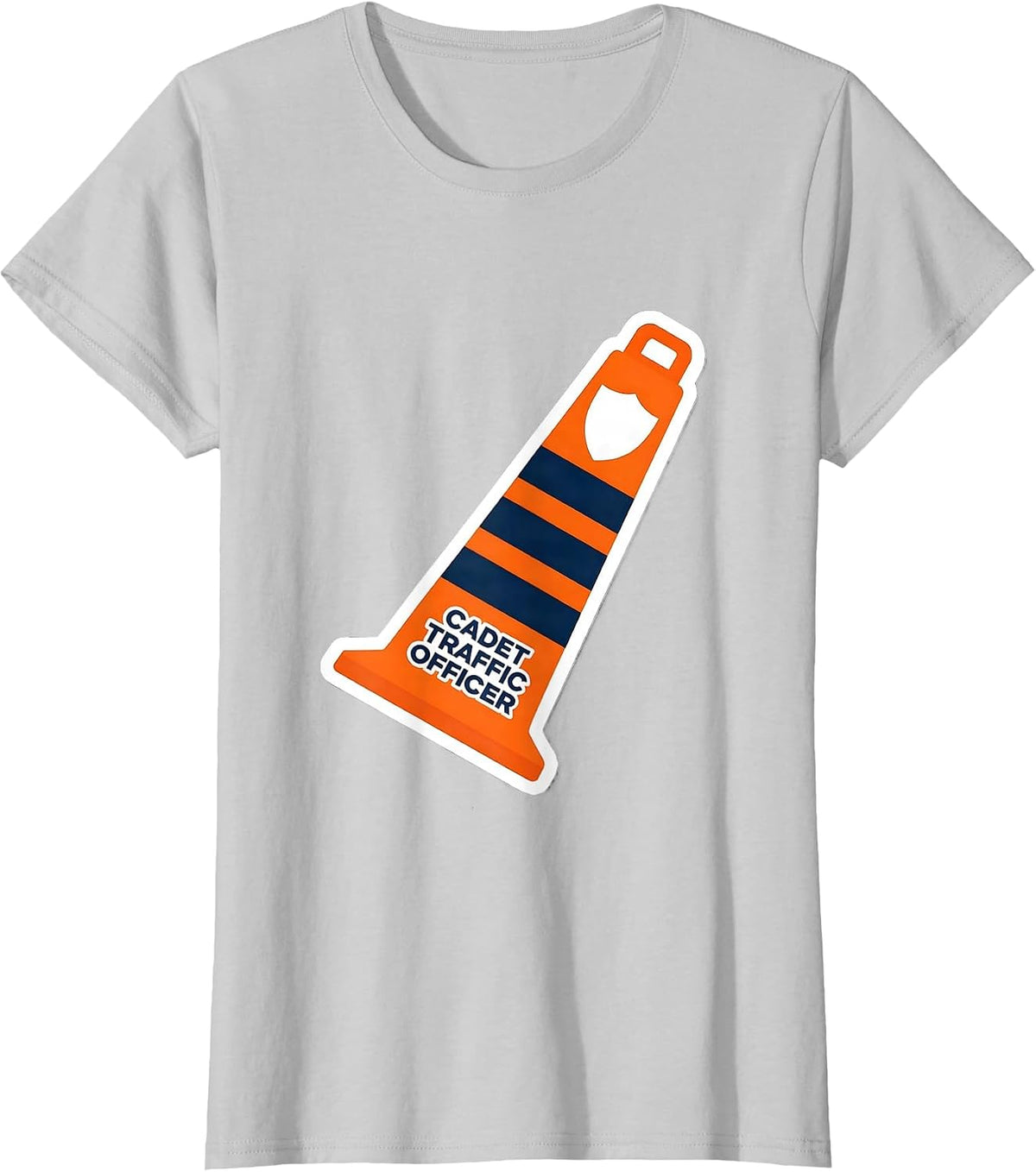 Cadet Traffic Officer Funny Police Costume Halloween Role T-Shirt - Silver Grey