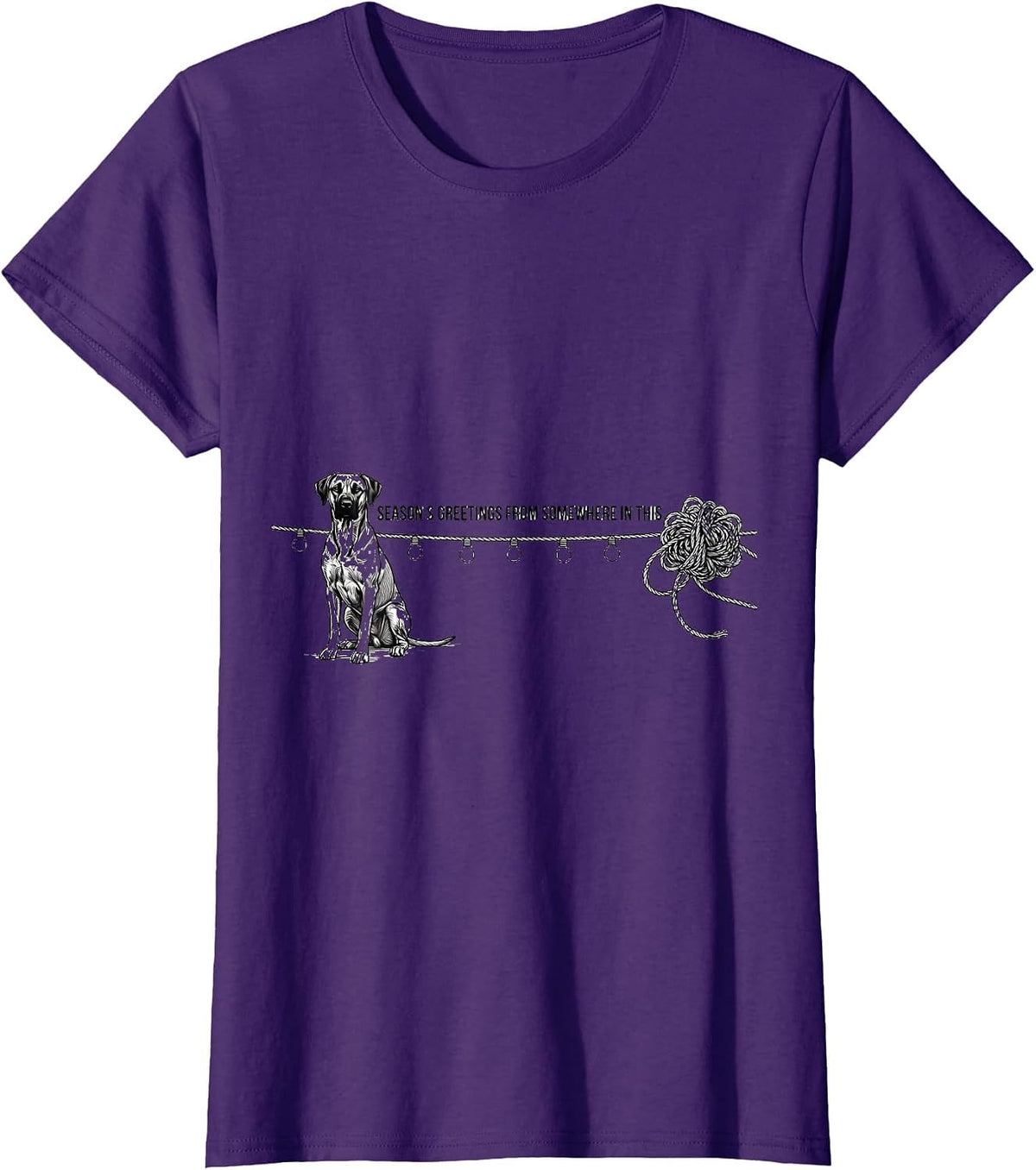 Women's Season's Greetings From Somewhere In This Rhodesian T-Shirt - Purple