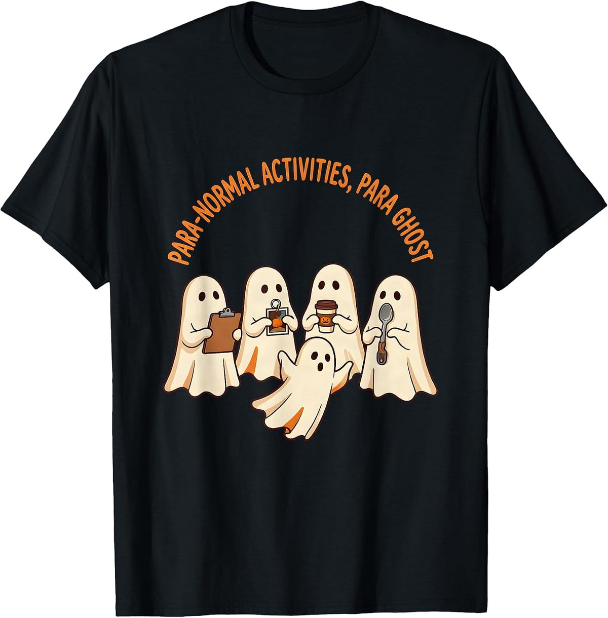Men's Para-Normal Activities Para Ghost Sped Teacher Halloween T-Shirt - Black