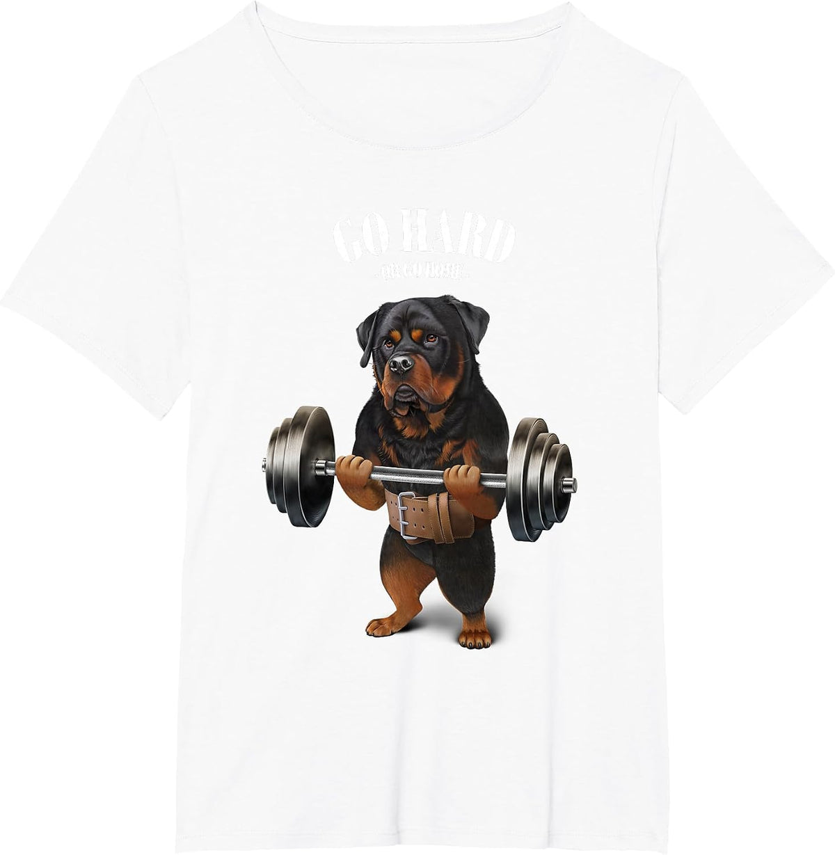 Rottweiler Weightlifting Gym Dog Bodybuilder Fitness Design T-Shirt - White