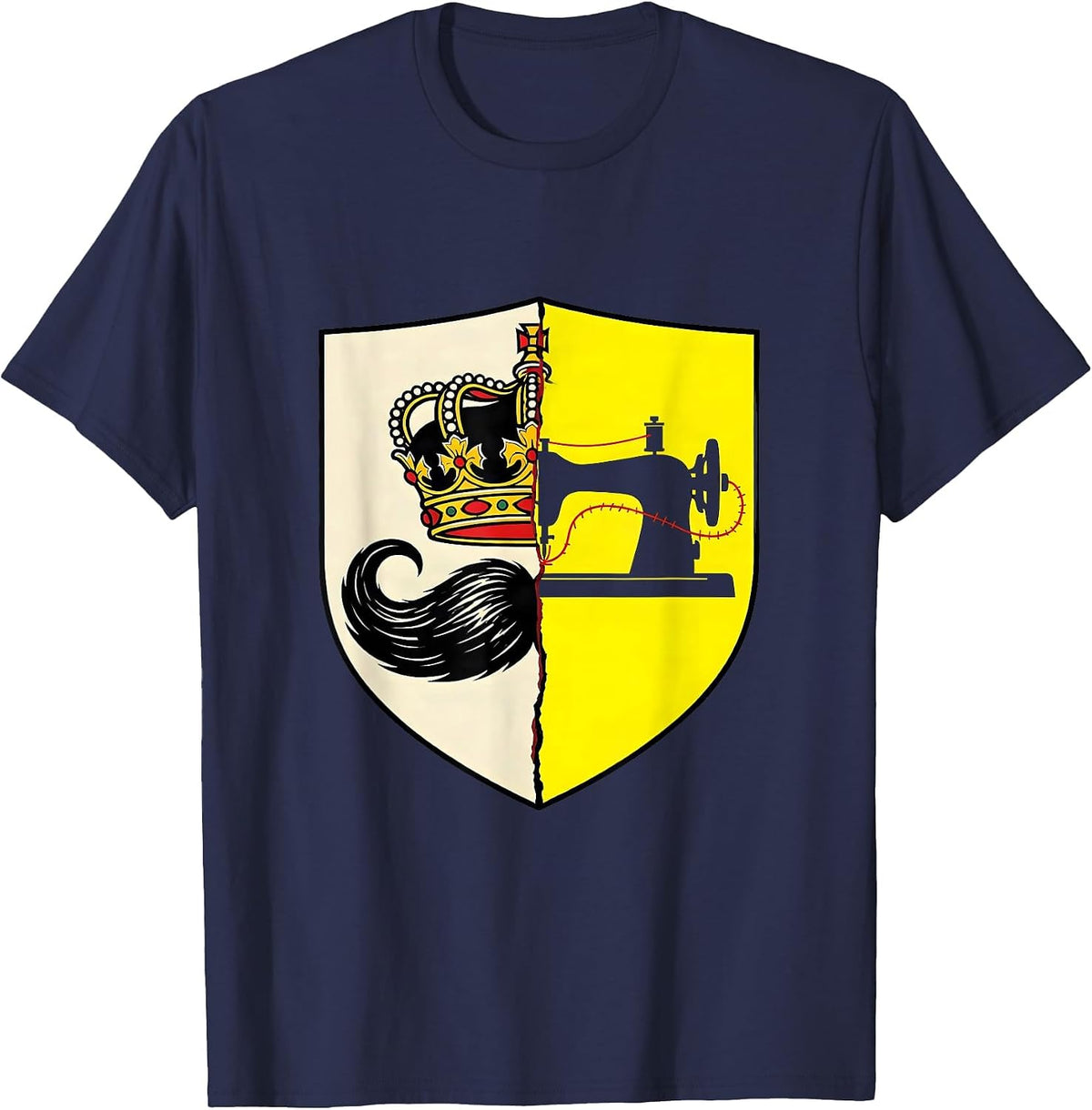 Sealed Shield Badge Stencil Graphic Daddy Meme Humor T-Shirt - Navy Blue