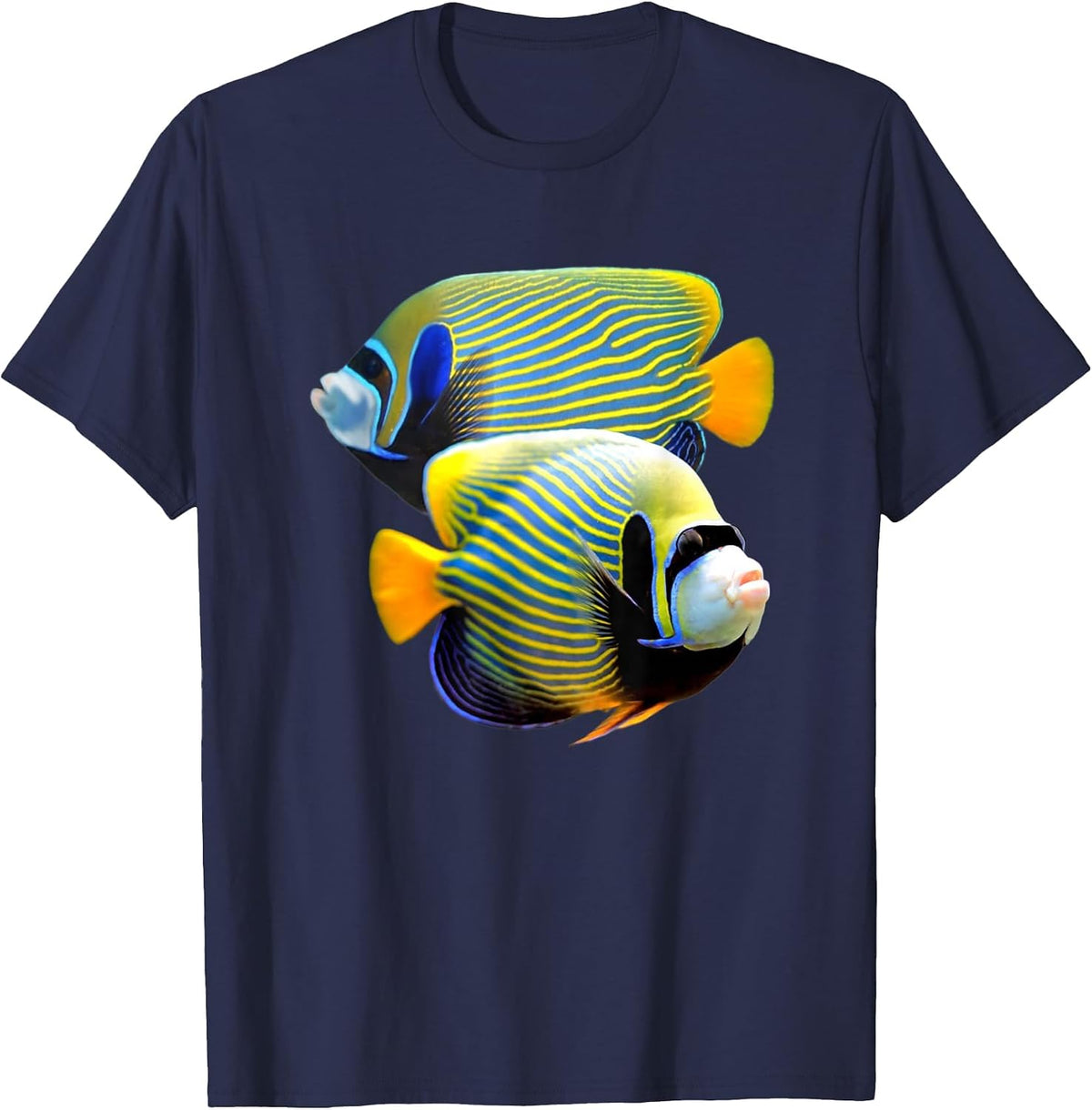 Emperor Angelfish Marine Fish Saltwater Angelfish Ocean Fish T-Shirt - Navy Blue