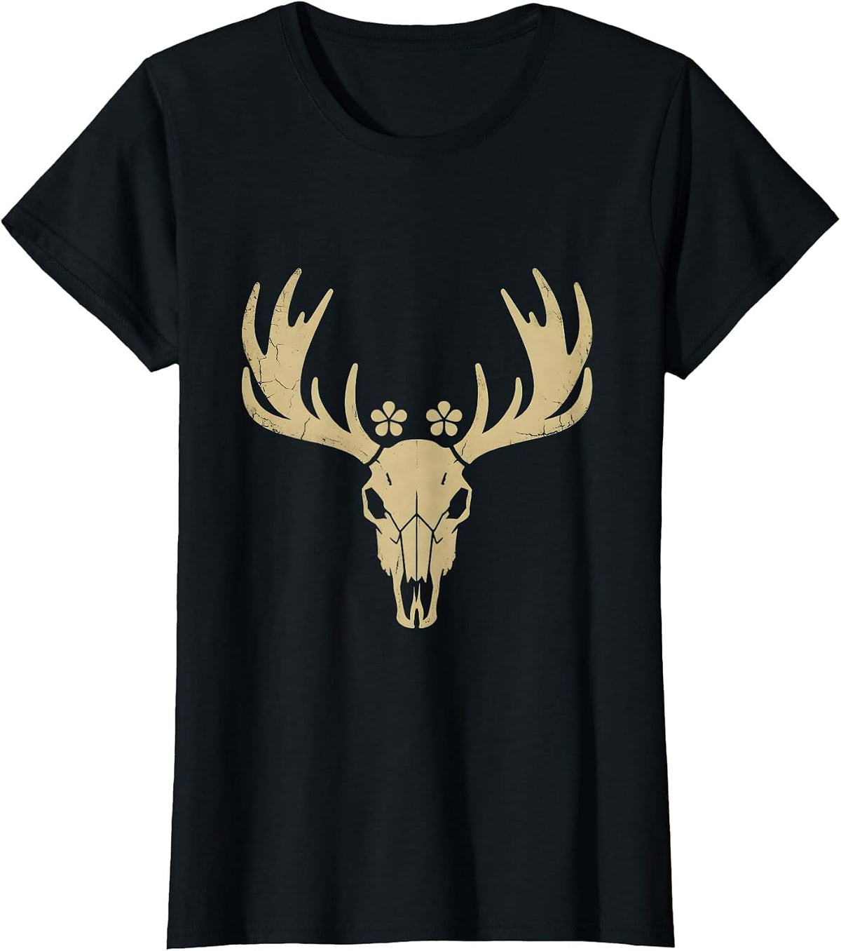 Elk on Misty Mountain Ridge Wilderness Design T-Shirt - Black