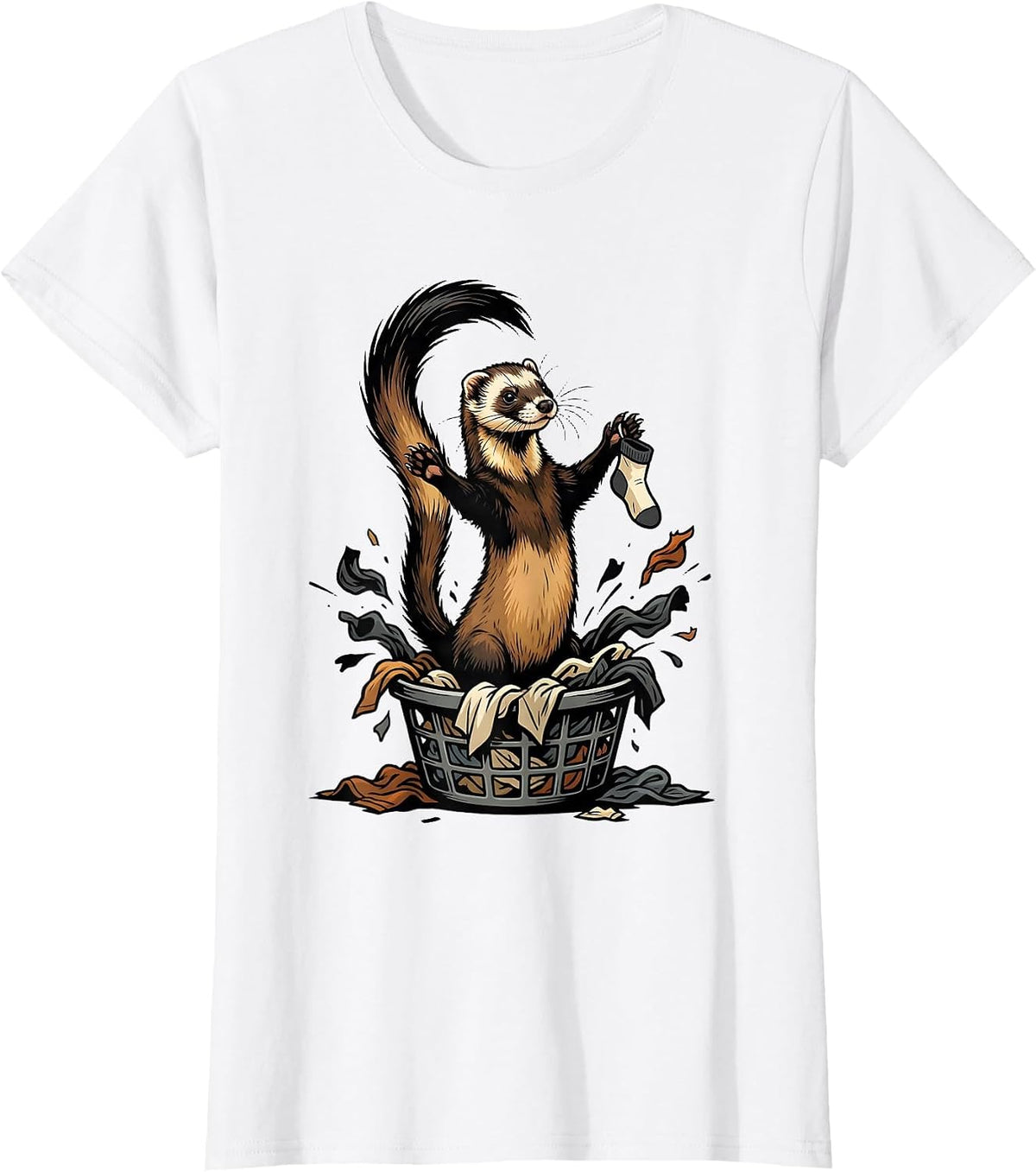 Women's Masked Ferret Triumph Funny Ferret Lover Gift T-Shirt - White