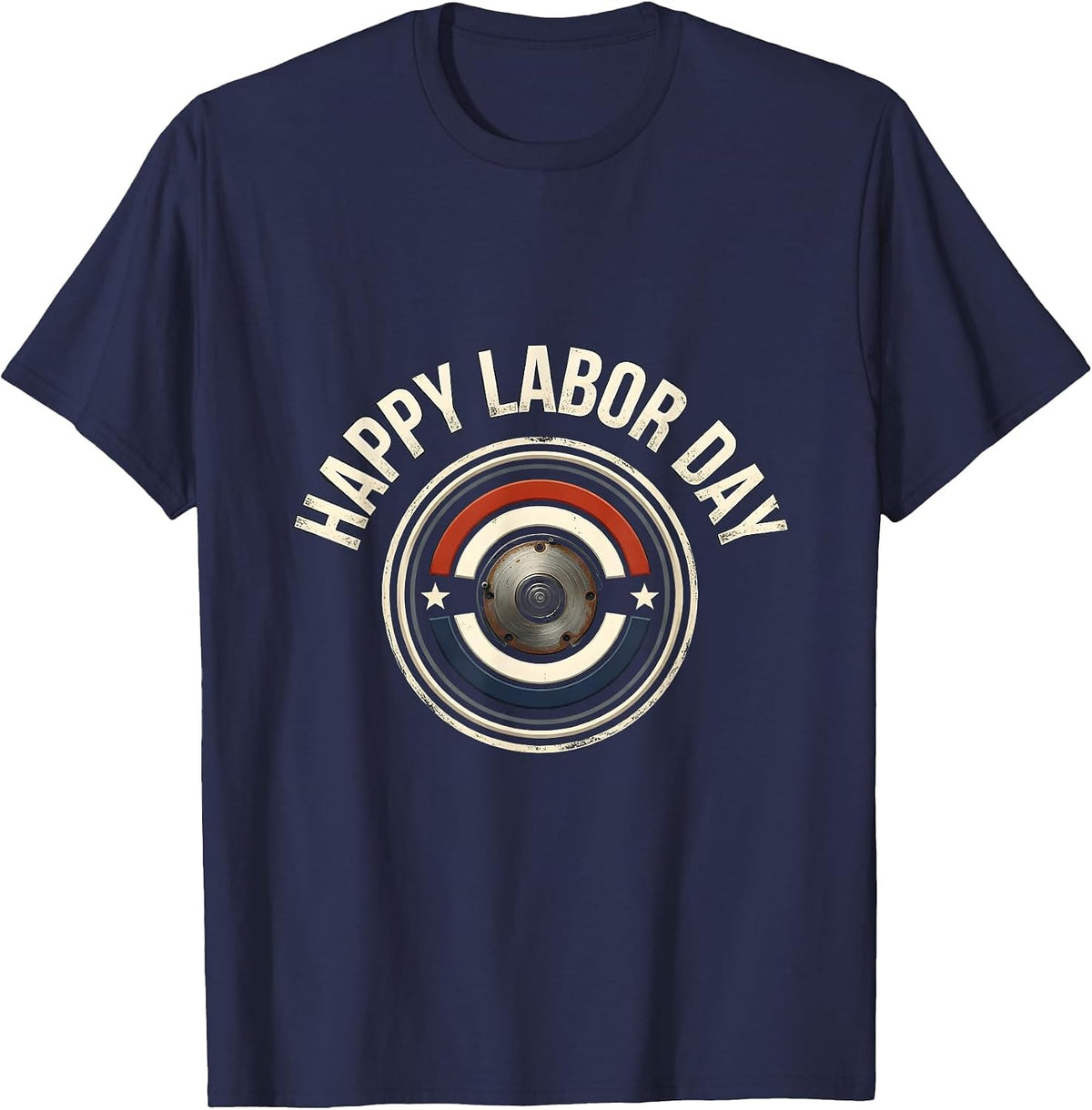 Happy Labor Day Patriotic Union Worker Holiday Celebration T-Shirt - Navy Blue