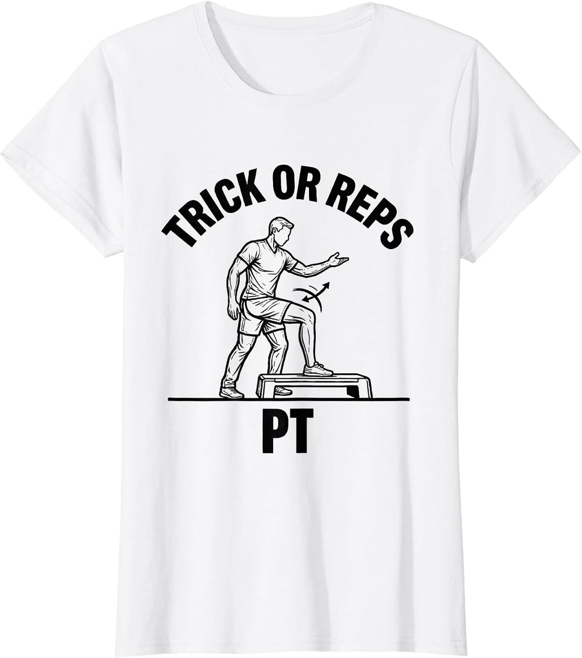 Women's Trick Or Reps PT Ghost Physical Therapy Halloween Humor T-Shirt - White