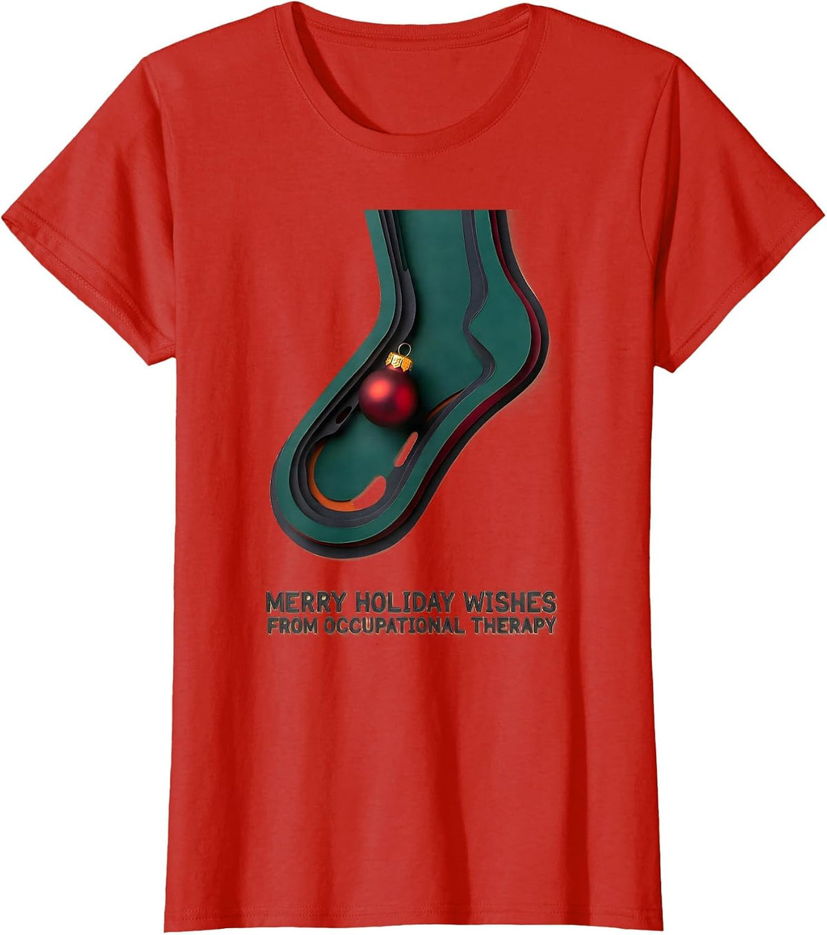 Merry Holiday Wishes From Occupational Therapy Funny T-Shirt - Red